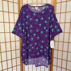 LuLaRoe Shirt. Irma. 2XL. Purple and Blue